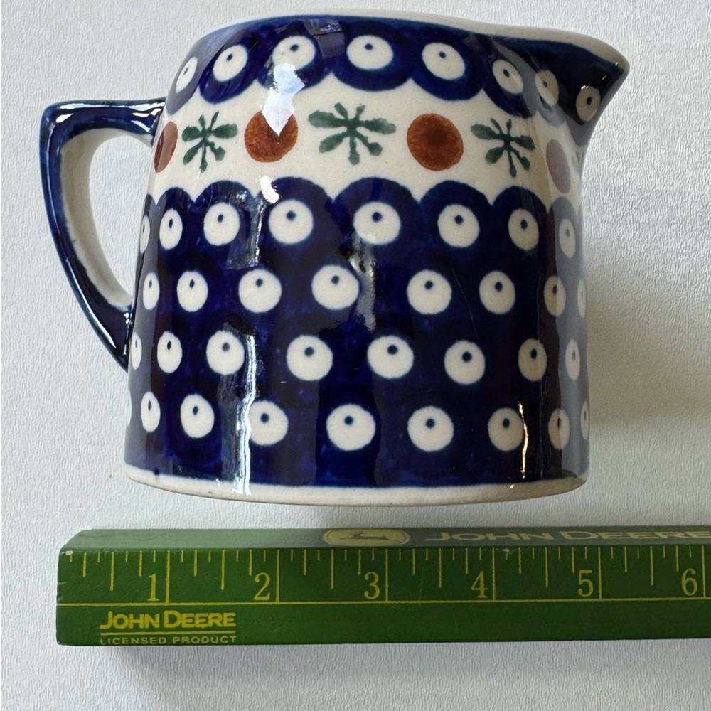 Polish Pottery Blue and White Pitcher